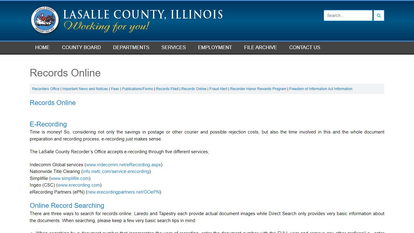 Records Online - lasalle_county